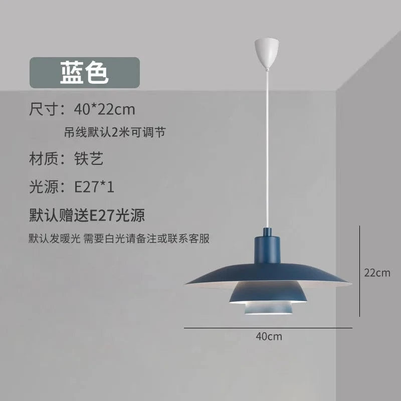 Lustre Danois Soucoupe Volante Créatif pour Café, Restaurant et Magasin | Marco Lucetti Bleu Dia38cm / Blanc froid