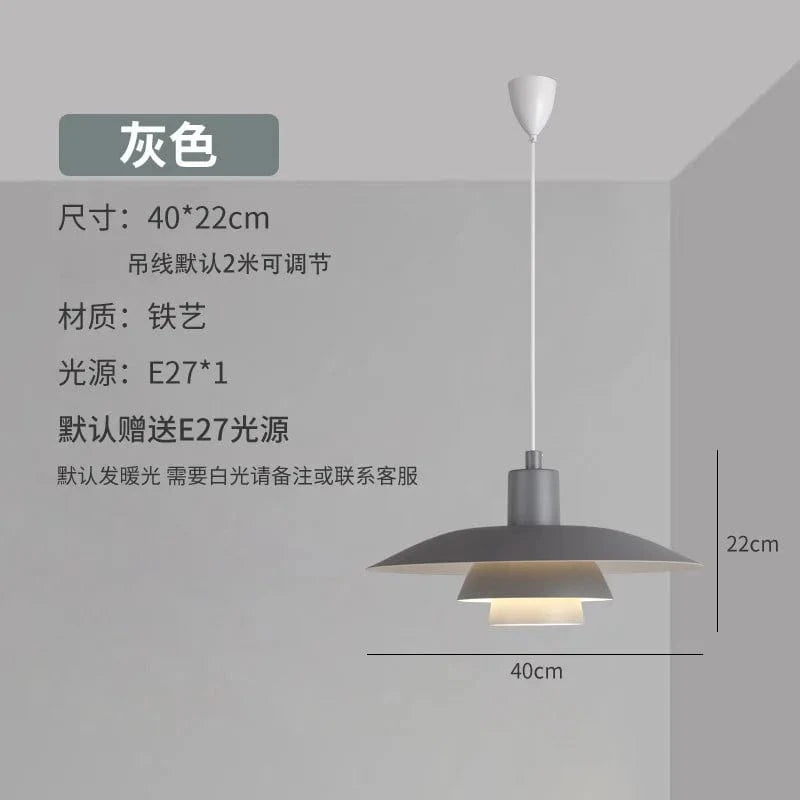 Lustre Danois Soucoupe Volante Créatif pour Café, Restaurant et Magasin | Marco Lucetti Gris Dia38cm / Blanc froid