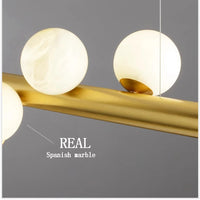 Lustre de bar long et luxueux en marbre véritable - Style post-moderne.