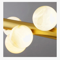Lustre de bar long et luxueux en marbre véritable - Style post-moderne.