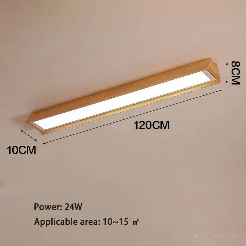 Lustre de bureau en bois brut | Marco Lucetti L 120 cm / Lumière chaude
