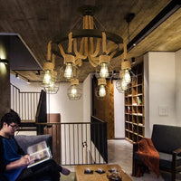 Lustre de café américain Loft en fer forgé rétro - Style industriel Restaurant et Bar Hot Pot Restaurant lustre | Marco Lucetti