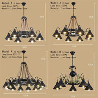 Lustre de café américain Loft en fer forgé rétro - Style industriel Restaurant et Bar Hot Pot Restaurant lustre | Marco Lucetti