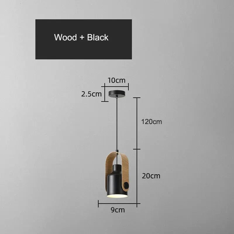 Lustre de chevet japonais en bois - Élégance moderne nordique | Marco Lucetti Bois-Noir