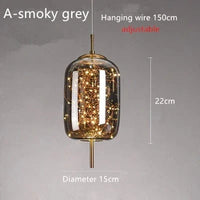 Lustre de chevet rouge en filet nordique pour enfant | Marco Lucetti A-Gris Fumé / Blanc froid