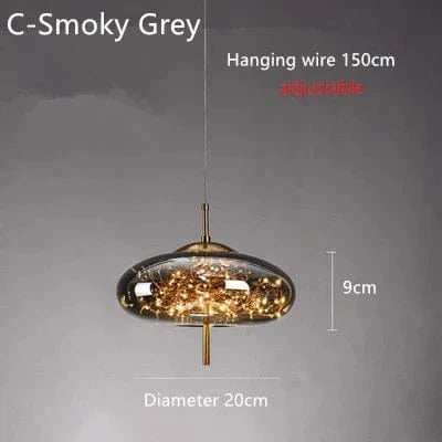 Lustre de chevet rouge en filet nordique pour enfant | Marco Lucetti C-Gris Fumé / Blanc froid