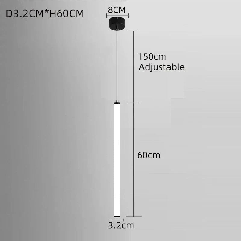 Lustre de cuisine LED design modernisé | Marco Lucetti D3.2CM H60CM / Lumière blanche