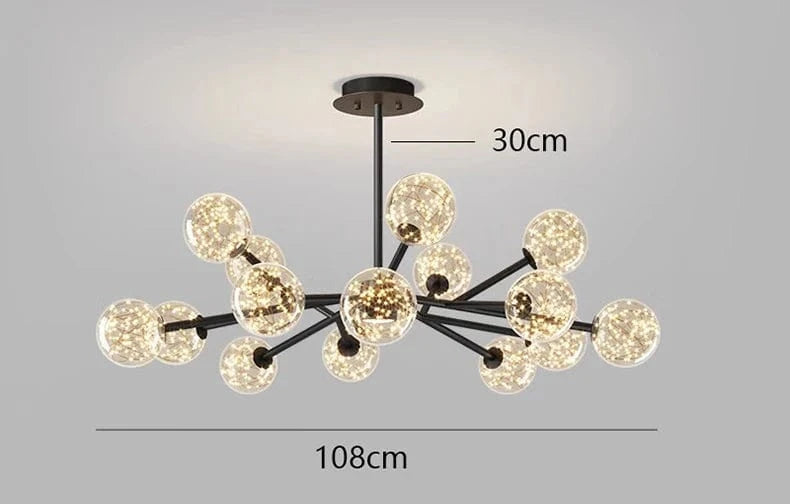 Lustre de Décoration Intérieure avec Lampes Suspendues Fantaisie - Collection Éclat Brillant | Marco Lucetti Blanc chaud