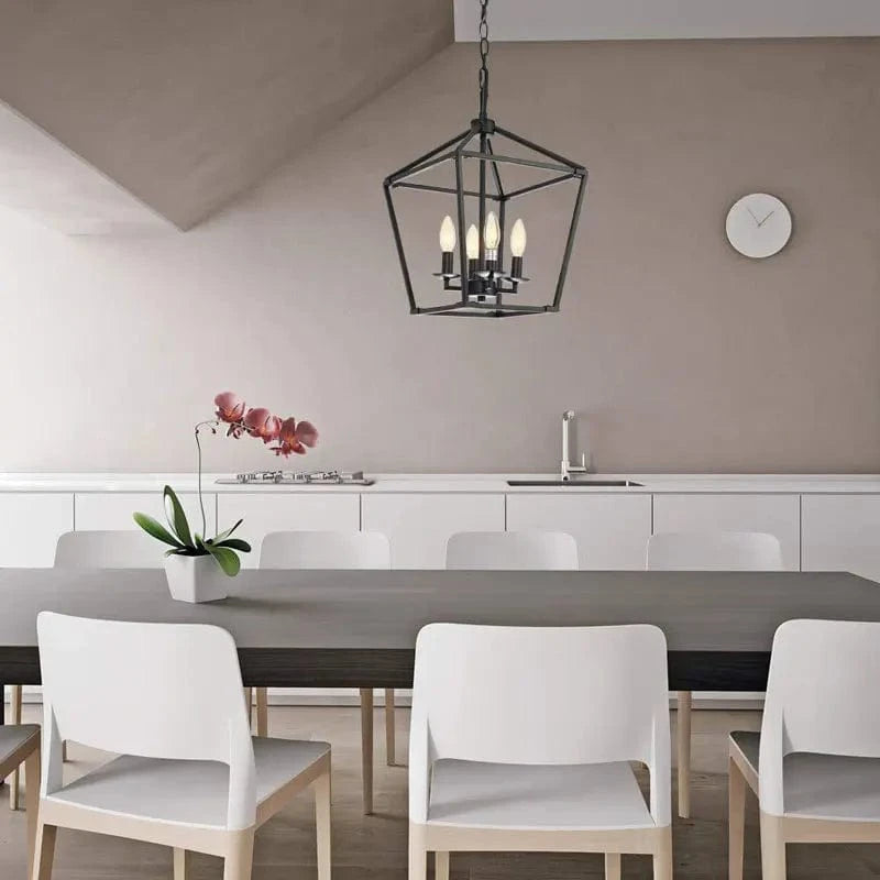 Lustre de ferme américaine minimaliste rétro pour cuisine, couloir ou chambre à coucher - Lumière noire. | Marco Lucetti