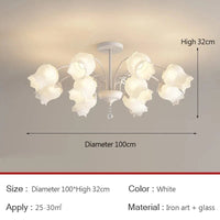 Lustre de jardin nordique rétro américain | Marco Lucetti 12 têtes-Blanc / Lumière blanche