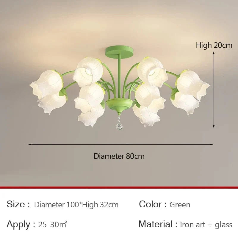 Lustre de jardin nordique rétro américain | Marco Lucetti 12 têtes-Vert / Lumière blanche