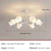 Lustre de jardin nordique rétro américain | Marco Lucetti 6 têtes-Blanc / Lumière blanche