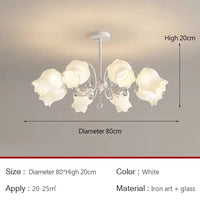 Lustre de jardin nordique rétro américain | Marco Lucetti 8 têtes-Blanc / Lumière blanche