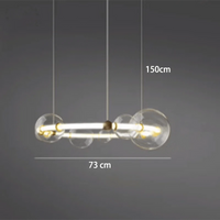 Lustre de luxe à bulles à LED en verre transparent créatif | Marco Lucetti 1 anneau 73cm / Gradation à distance RC