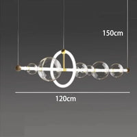 Lustre de luxe à bulles à LED en verre transparent créatif | Marco Lucetti Longueur 120cm / Blanc chaud