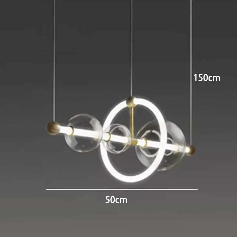 Lustre de luxe à bulles à LED en verre transparent créatif | Marco Lucetti Longueur 50cm / Gradation à distance RC