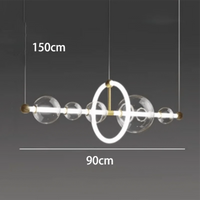 Lustre de luxe à bulles à LED en verre transparent créatif | Marco Lucetti Longueur 90cm / Blanc froid