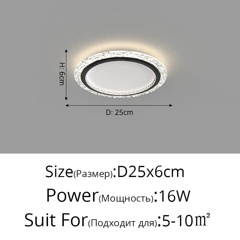 Lustre de Luxe à LEDs pour un Éclairage Moderne et Élégant de votre Intérieur | Marco Lucetti C Noir D25x6cm / 3 couleurs sans télécommande