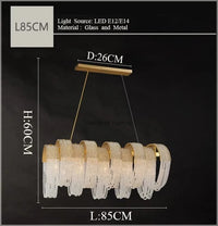 Lustre de luxe américain en cristal Post-Moderne | Marco Lucetti L85CM / Blanc froid