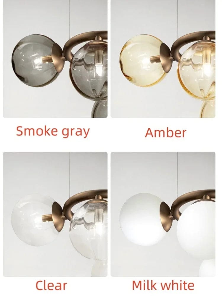 Lampe suspendue d'art en verre fumé de luxe