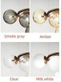Lampe suspendue d'art en verre fumé de luxe
