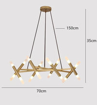 Lustre de luxe au design moderne | Marco Lucetti 16 têtes dorées / Blanc froid