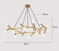 Lustre de luxe au design moderne | Marco Lucetti 20 têtes dorées / Blanc froid