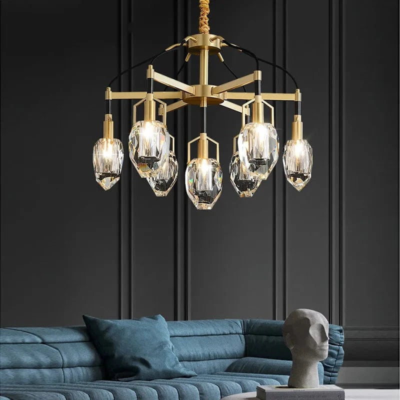 Lustre de luxe en cristal avec abat-jour design et moderne | Marco Lucetti