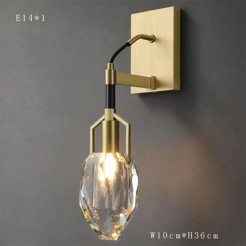 Lustre de luxe en cristal avec abat-jour design et moderne | Marco Lucetti Applique murale / Lumière naturelle