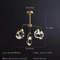 Lustre de luxe en cristal avec abat-jour design et moderne | Marco Lucetti Cristal B6 / Lumière chaude