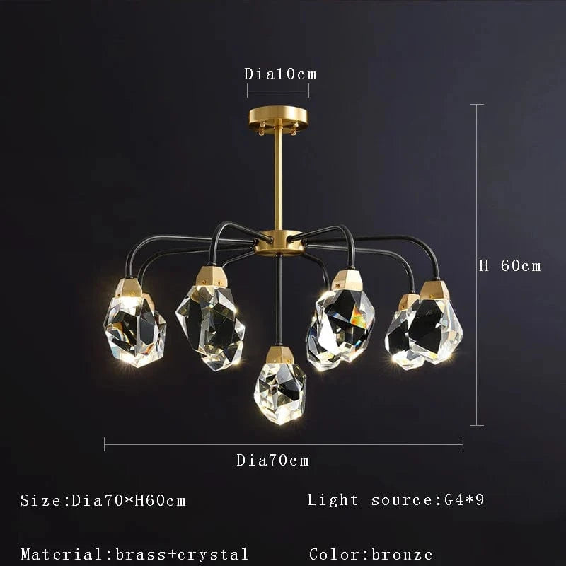 Lustre de luxe en cristal avec abat-jour design et moderne | Marco Lucetti Cristal B9 / Lumière chaude