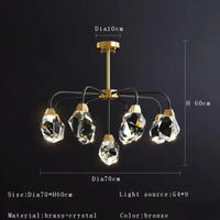 Lustre de luxe en cristal avec abat-jour design et moderne | Marco Lucetti Cristal B9 / Lumière chaude