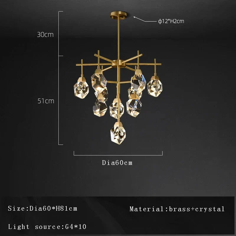 Lustre de luxe en cristal avec abat-jour design et moderne | Marco Lucetti Cristal C10 / Lumière chaude