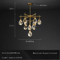 Lustre de luxe en cristal avec abat-jour design et moderne | Marco Lucetti Cristal C10 / Lumière chaude