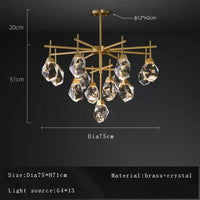 Lustre de luxe en cristal avec abat-jour design et moderne | Marco Lucetti Cristal C13 / Lumière chaude