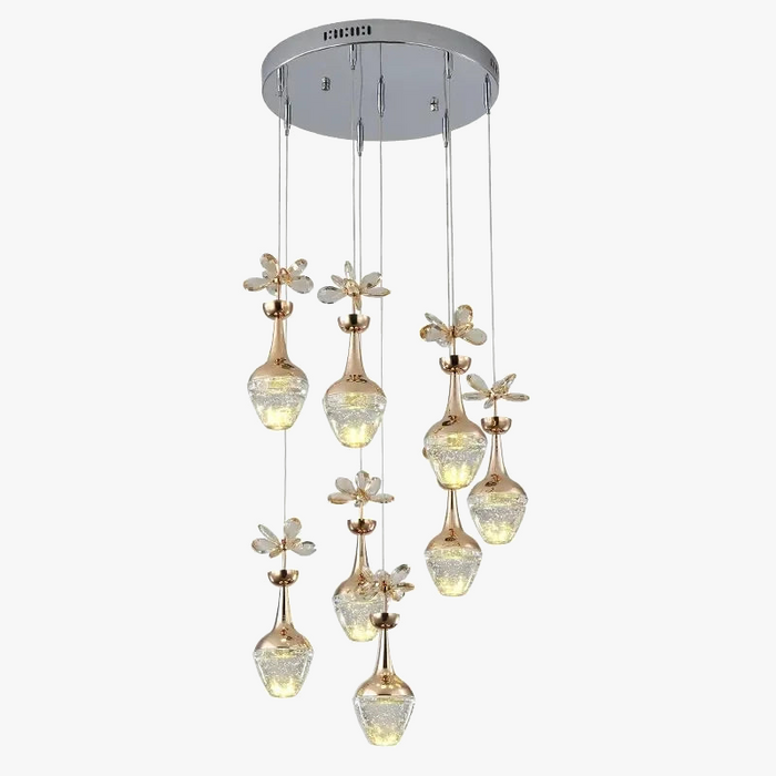 Lustre de luxe en cristal avec LED - Style minimaliste créatif