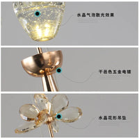 Lustre de luxe en cristal avec LED - Style minimaliste créatif