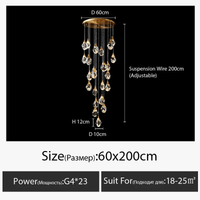 Lustre de luxe en cristal de diamant pour grand salon escalier | Marco Lucetti