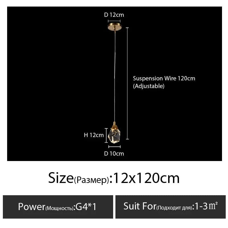 Lustre de luxe en cristal de diamant pour grand salon escalier | Marco Lucetti D12cm LEDx1 / Blanc froid
