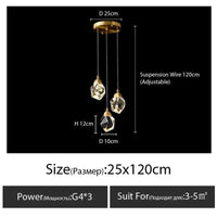 Lustre de luxe en cristal de diamant pour grand salon escalier | Marco Lucetti D25cm LEDx3 / Blanc froid