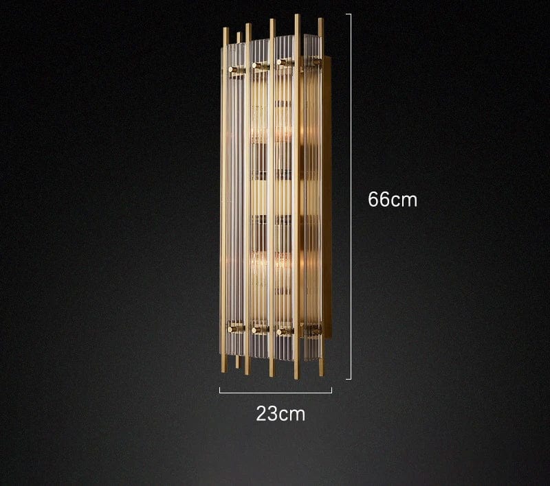 Lustre de luxe en cristal Double Anneau Doré LED Suspendu | Marco Lucetti Applique dorée / 3 lumières de couleur