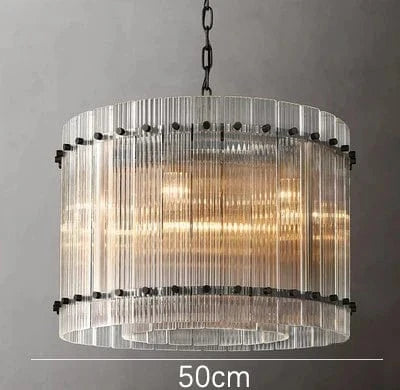 Lustre de luxe en cristal Double Anneau Doré LED Suspendu | Marco Lucetti Noir D50cm H35cm / Lumière neutre 4500K