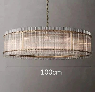 Lustre de luxe en cristal Double Anneau Doré LED Suspendu | Marco Lucetti Or D100cm H35cm / Lumière neutre 4500K