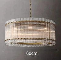 Lustre de luxe en cristal Double Anneau Doré LED Suspendu | Marco Lucetti Or D60cm H35cm / Lumière neutre 4500K