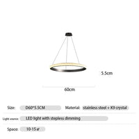 Lustre de luxe en cristal pour hôtel et villa - Élégance Intemporelle | Marco Lucetti Diamètre 60 cm / Intensité variable avec télécommande