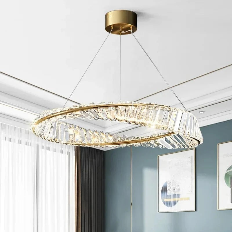 Lustre de luxe en cristal pour salon, décor chambre - éclairage en verre argenté bougie | Marco Lucetti