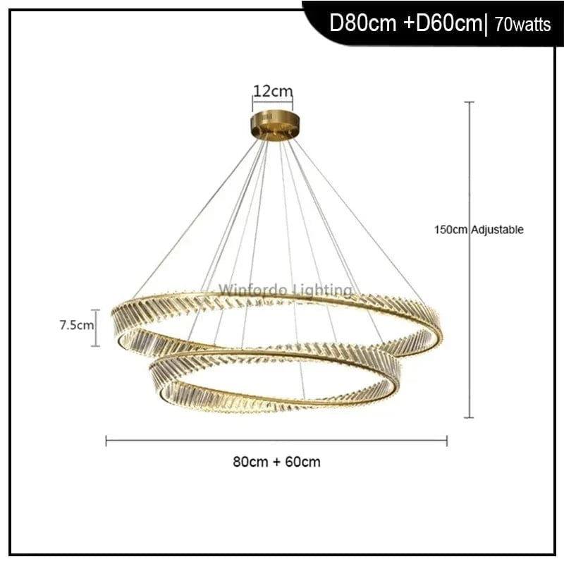 Lustre de luxe en cristal pour salon, décor chambre - éclairage en verre argenté bougie | Marco Lucetti Or 80cmx 60cm