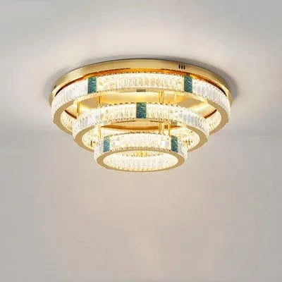 Lustre de Luxe en Cristal Rond à 3 Couches avec LED | Marco Lucetti 40 60 80 cm / Lumière naturelle