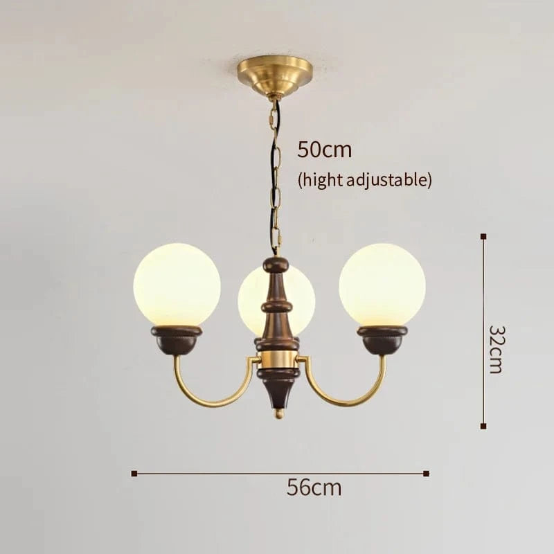 Lustre de Luxe en cuivre avec LED, idéal pour illuminer votre salon, votre chambre ou votre salle à manger | Marco Lucetti 3 têtes blanches