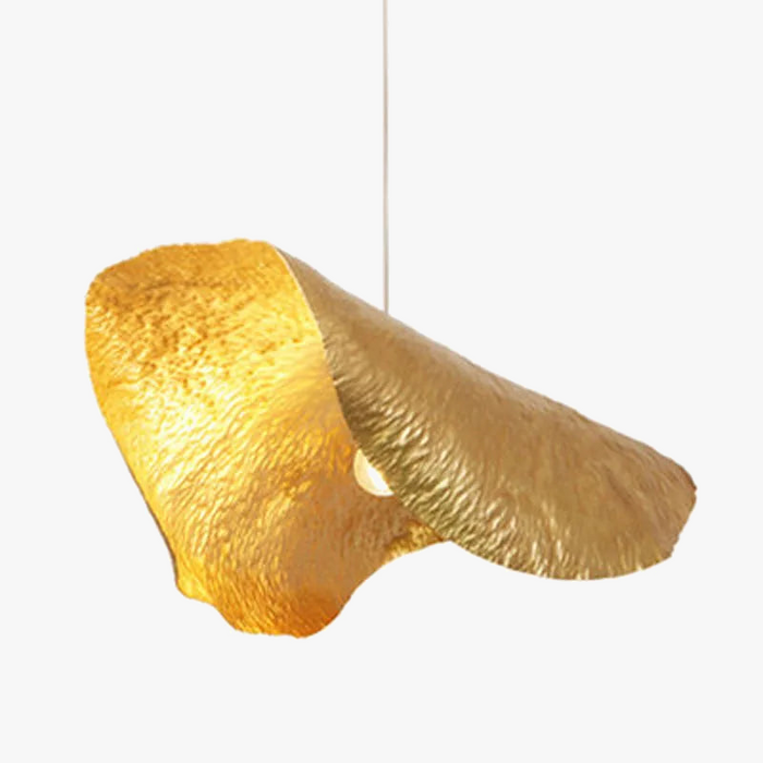 Suspension de luxe en cuivre avec feuille de lotus design rétro